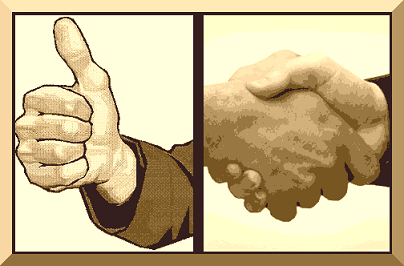 A imagem mostra um aperto de mãos, simbolizando parceria, aceitação, aprovação, satisfação